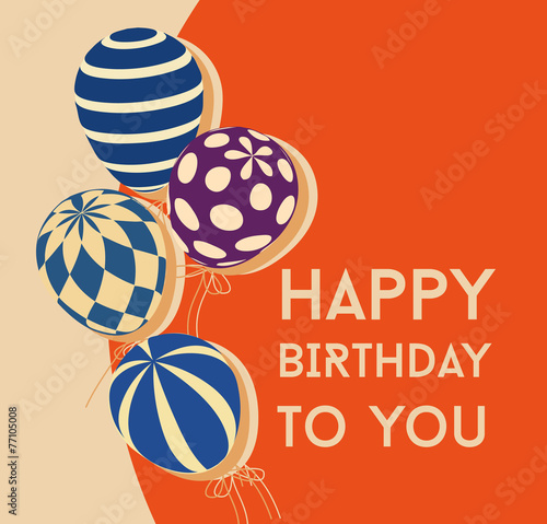 Birthday card with balloons