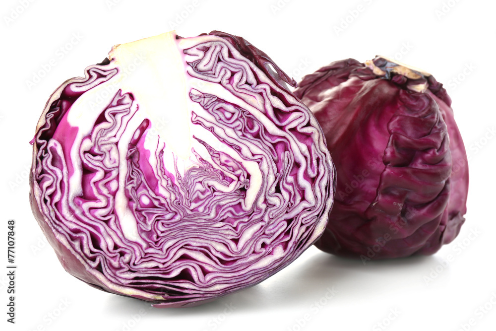 Fototapeta premium Red cabbage isolated on white