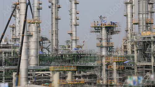 Wallpaper Mural Industrial petroleum factory in construction phase Torontodigital.ca