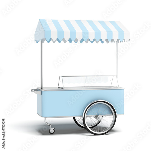 Blue ice cream cart