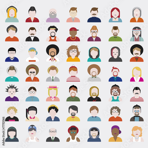 People Diversity Design Characters Avatar Vector Concept