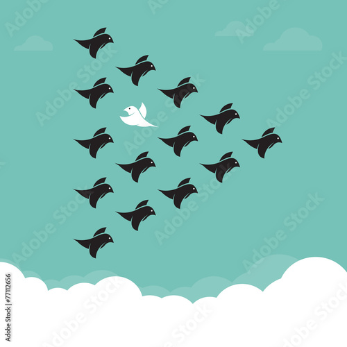 Flock of birds flying in the sky, Different concepts
