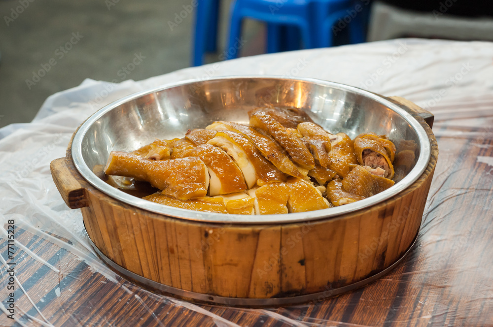 Obraz premium Drunken chicken in soy sauce, Hong Kong