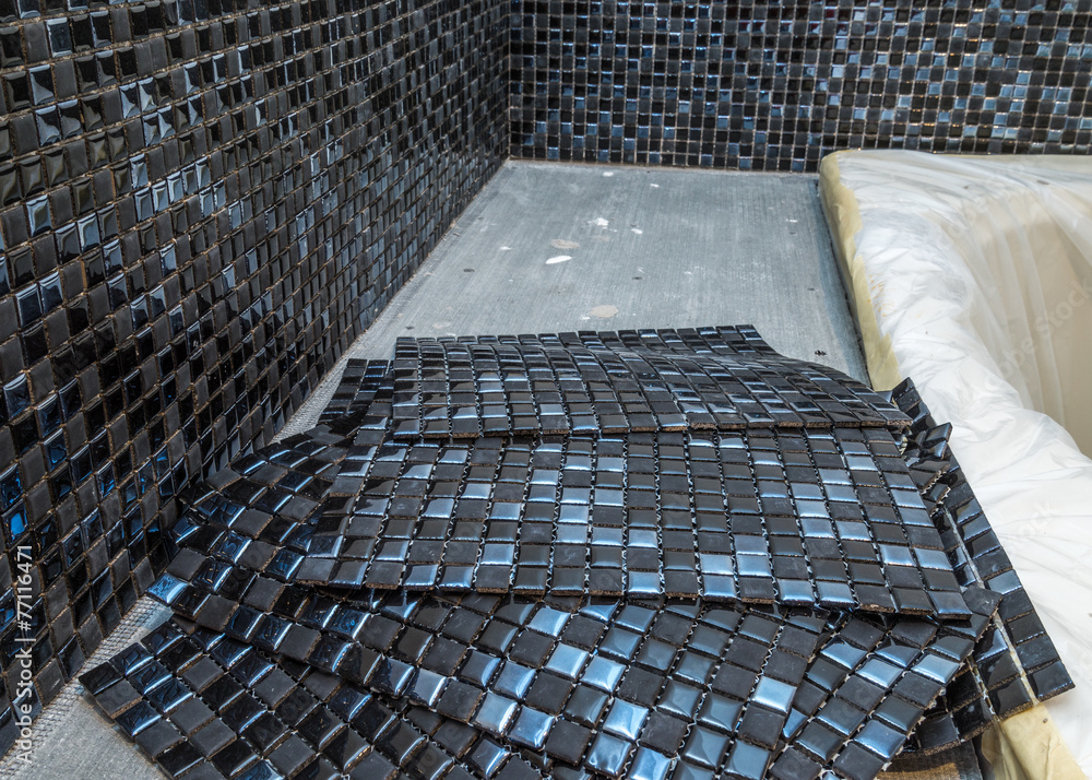 Obraz premium Black mosaic tiles