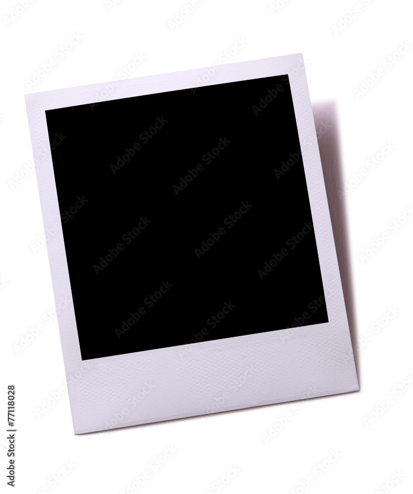Single one polaroid style instant camera print photo frame isolated white background with shadow Single one polaroid style instant camera print photo frame isolated white background with shadow