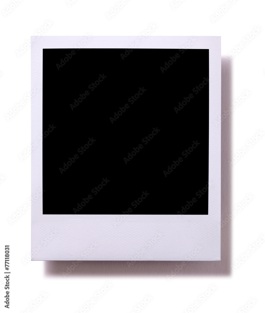 Single one polaroid style instant camera print photo frame isolated white background with shadow Single one polaroid style instant camera print photo frame isolated white background with shadow