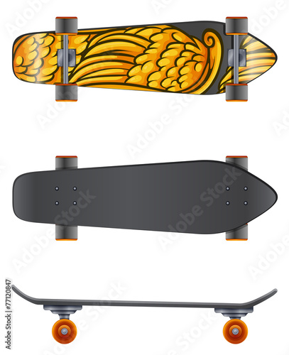 A skateboard in different angles