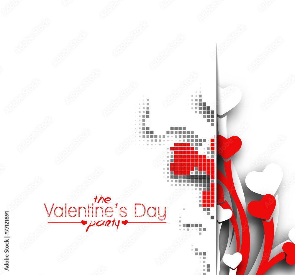 Obraz premium Valentine's Day Heart Design on White Background