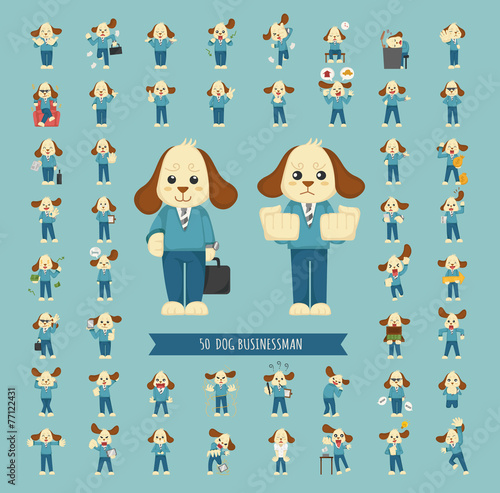 Set of businessman character