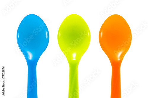 Three color plastic spoon