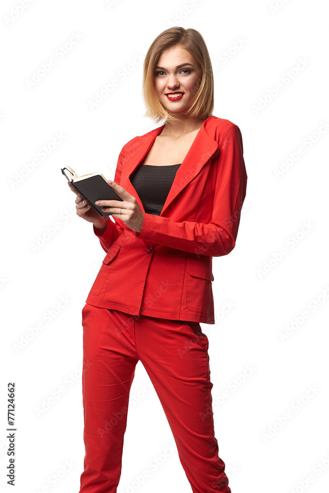 Beautiful smiling business woman wearing spectacles and in the r Beautiful smiling business woman wearing spectacles and in the r