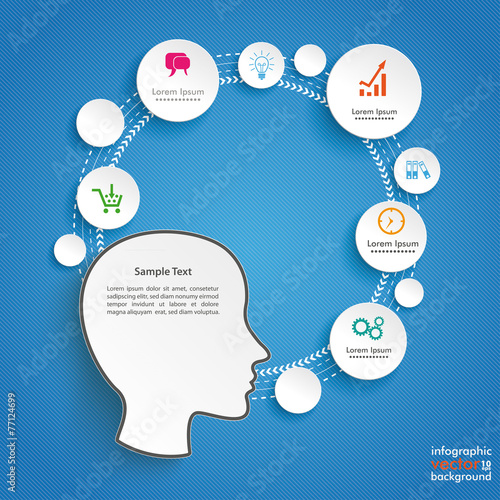 Circles Cycle Head Blue Infographic