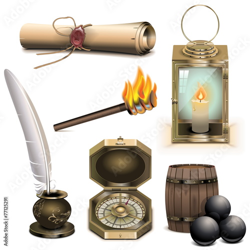 Vector Pirate Icons Set 3