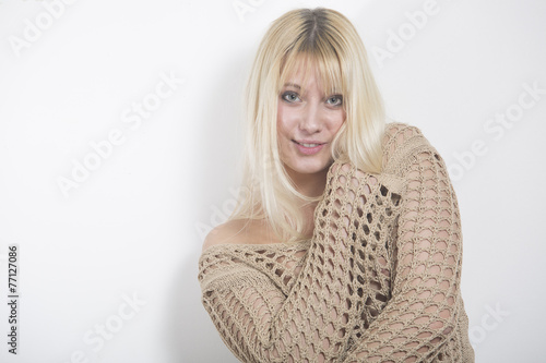 Portrait of Young Beautiful Blonde Girl in studio © Nebojsa