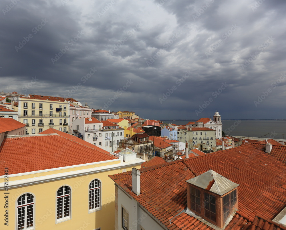 Dramatic sky above Lisbon, Portugal