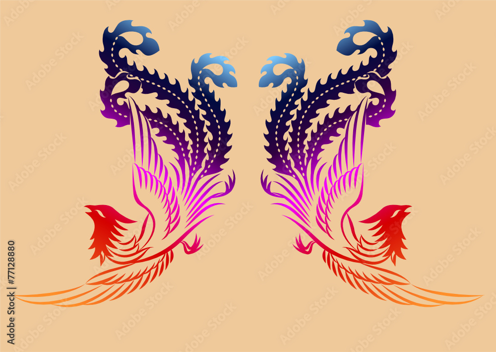 Obraz premium Ancient Chinese Phoenix pattern