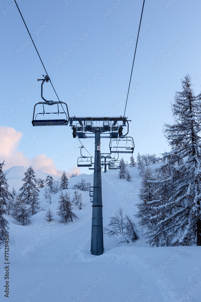Vogel ski center in mountains Julian Alps Vogel ski center in mountains Julian Alps
