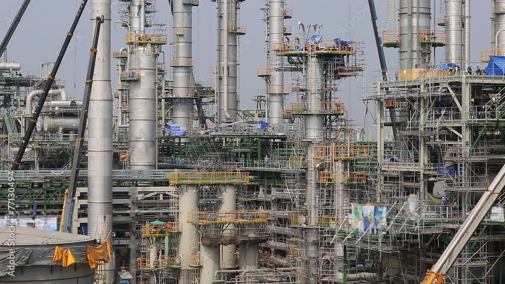 Industrial petroleum factory in construction phase Industrial petroleum factory in construction phase