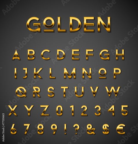 Golden alphabet set