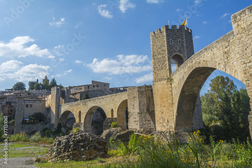 Fortified stone bridge entrance to Besalu