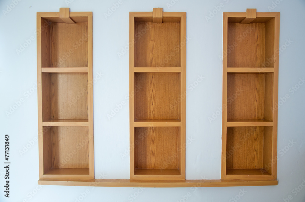 Blank wooden shelf