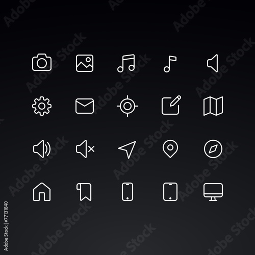 Outline vector icons for web and mobile