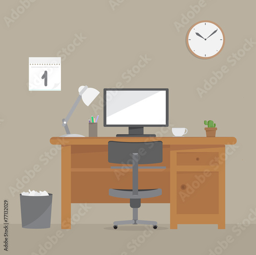 Computer desk, workplace © doppelganger4