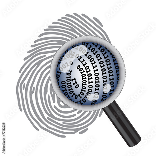finger print with magnifying glass