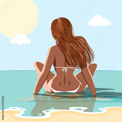 foxy girl in the water