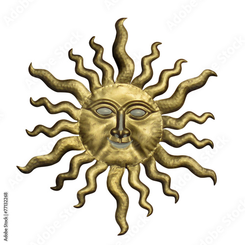 Sun Face with clipping path. Isolated on white background. © lakalla