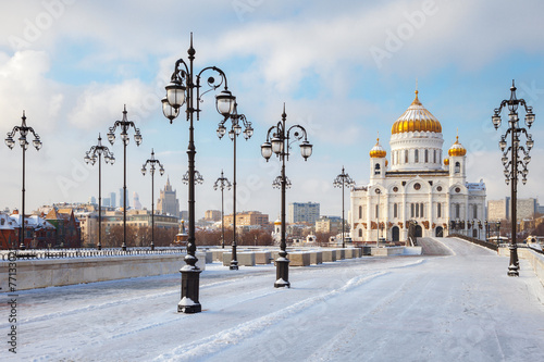 Orthodox Church of Christ the Savior in Moscow at winter