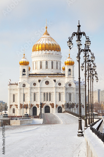 Church of Christ the Savior in Moscow at beautiful winter
