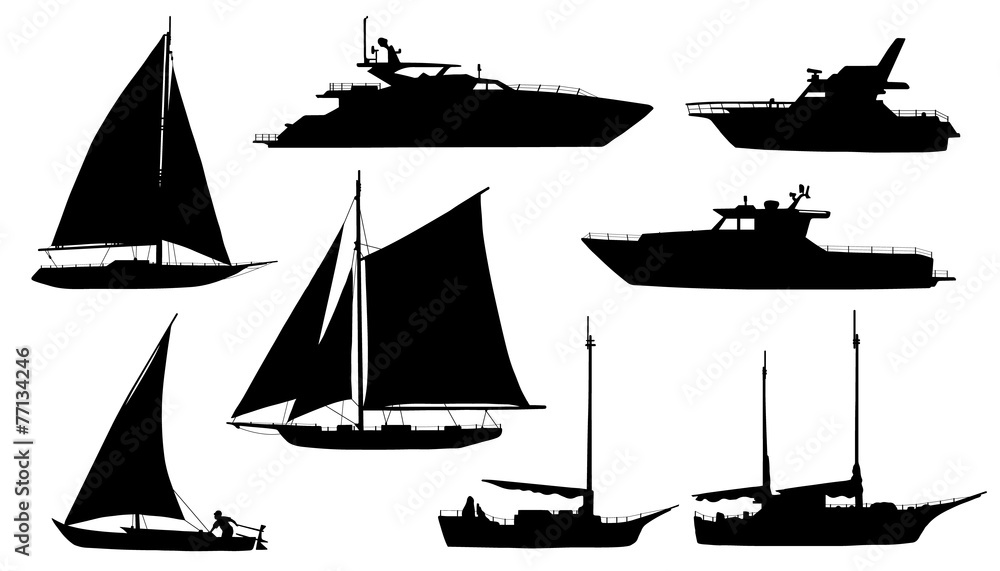Naklejka premium yacht silhouettes