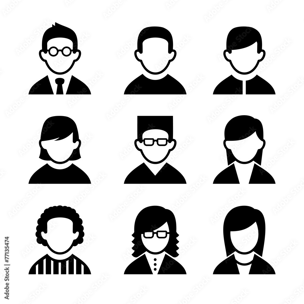Managers and Programmers User Icons Set. Vector Managers and Programmers User Icons Set. Vector