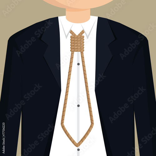 businessman necktie with rope