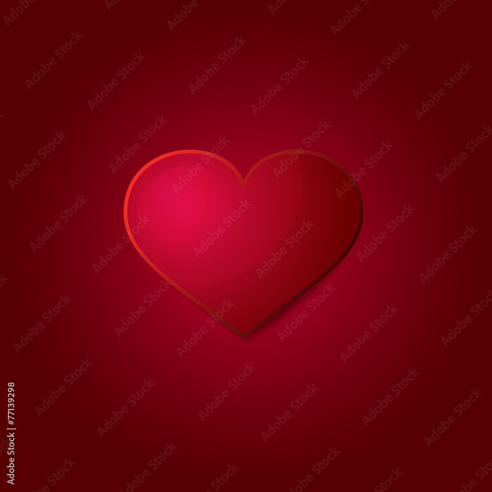 Valentines Day Card with Heart. Vector.