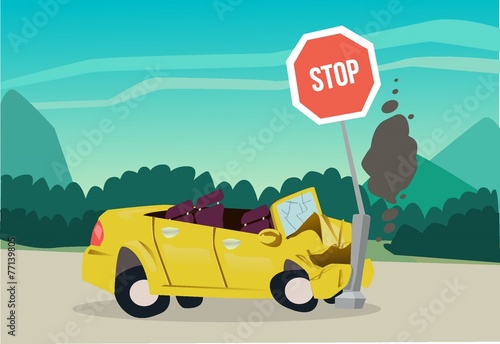 The accident on the road
