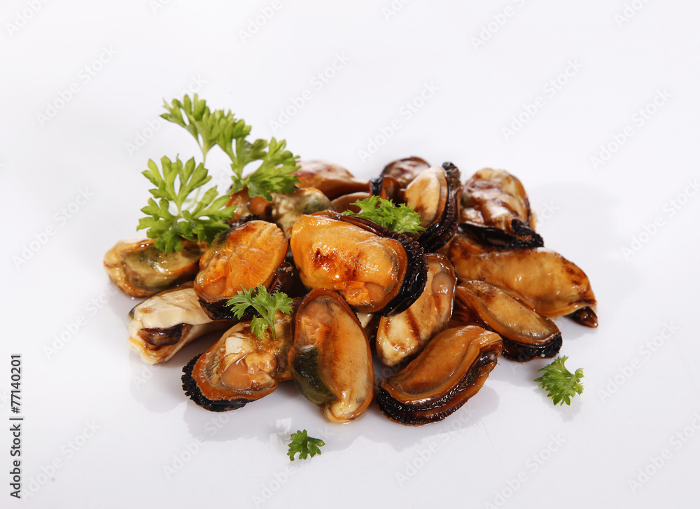 Grilled mussel Grilled mussel