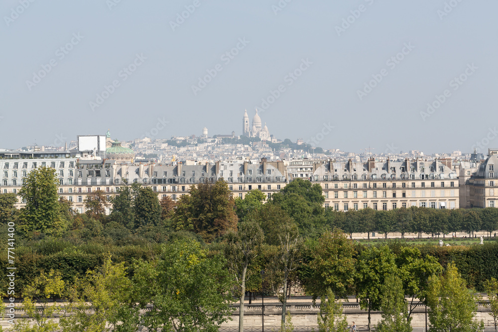 Paris - Montmarte and Sacre Coeur viewed from d'Orasay Museum