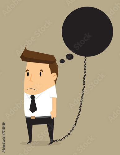 businessman idea with imprisonment