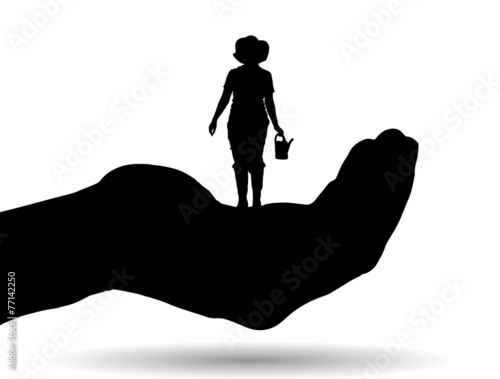 Vászonkép Vector silhouette of a woman.