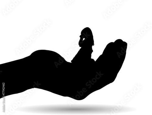 Vector silhouette of a girl.