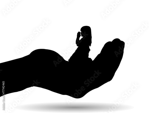 Vector silhouette of a girl.