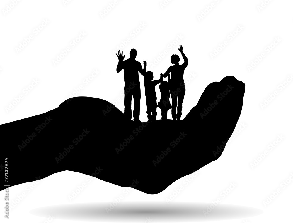Vector silhouette of a family. Vector silhouette of a family.