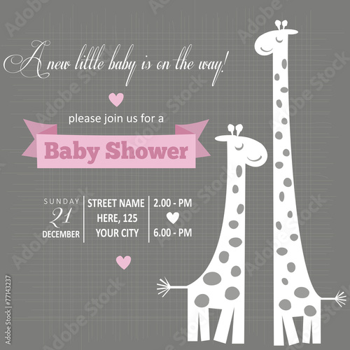 Baby girl invitation for baby shower