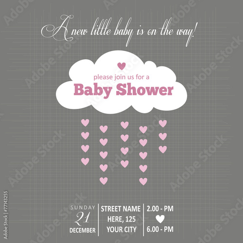 Baby girl invitation for baby shower
