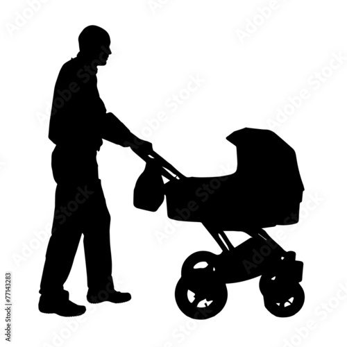Vector silhouette of a family.