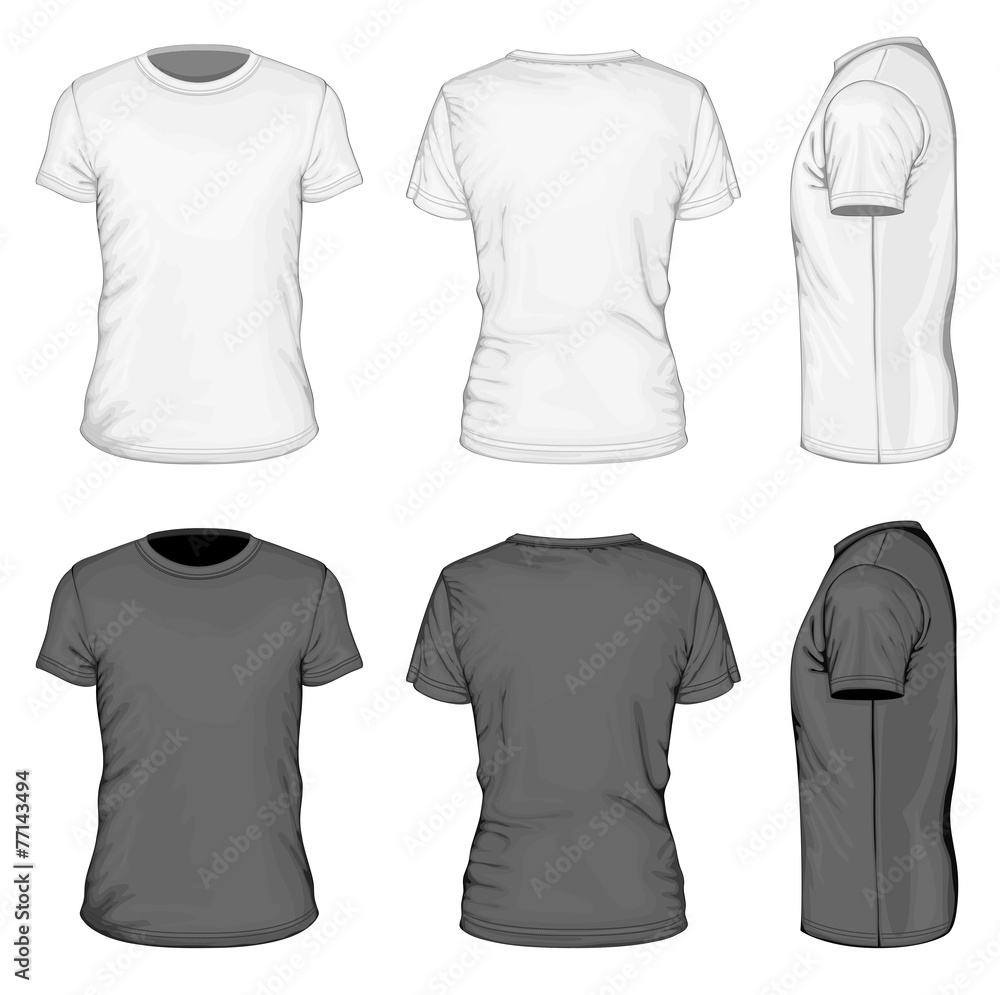 Men white and black short sleeve t-shirt Men white and black short sleeve t-shirt