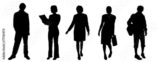 Vector silhouettes of different people.