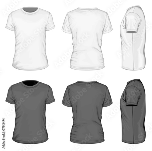 Men white and black short sleeve t-shirt